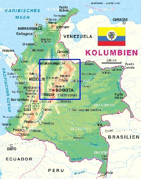 mapa de Colombia em alemao
