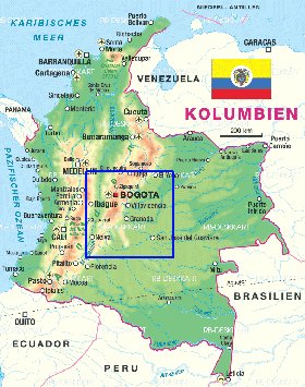 mapa de Colombia em alemao