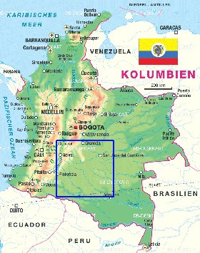 mapa de Colombia em alemao