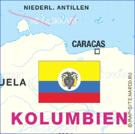 mapa de Colombia em alemao