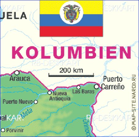 carte de Colombie en allemand