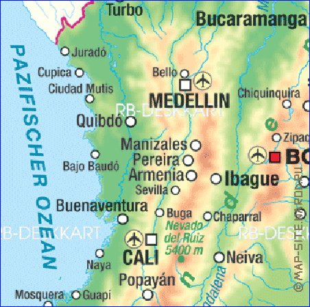 mapa de Colombia em alemao