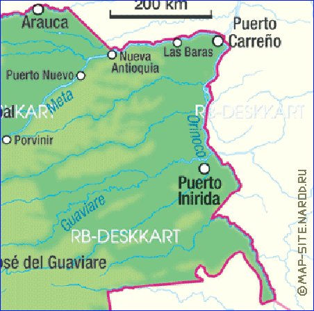 mapa de Colombia em alemao