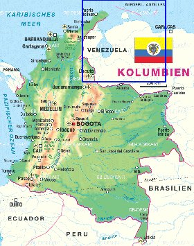 mapa de Colombia em alemao