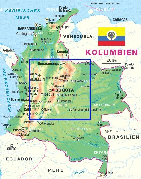 mapa de Colombia em alemao