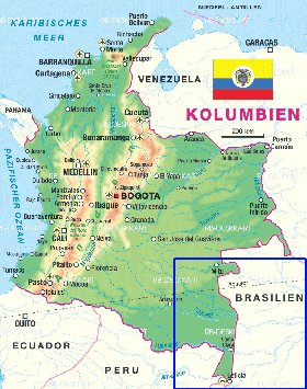 mapa de Colombia em alemao