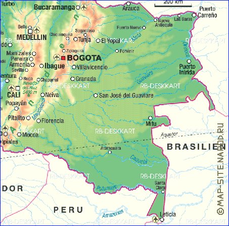 mapa de Colombia em alemao