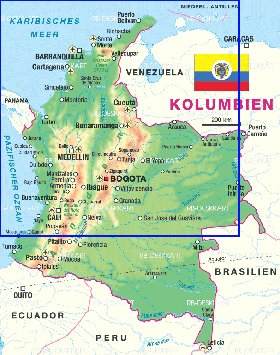 mapa de Colombia em alemao