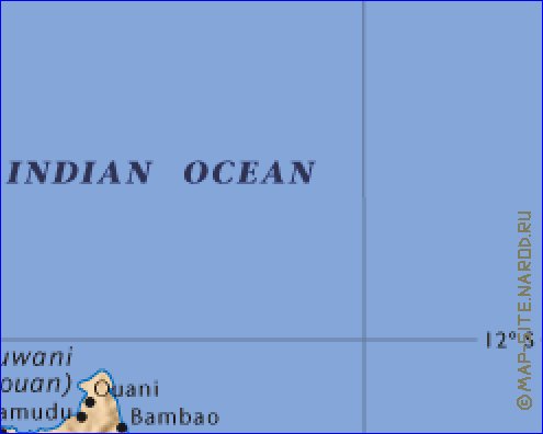 mapa de Comores em ingles