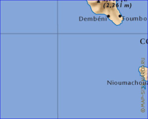 mapa de Comores em ingles