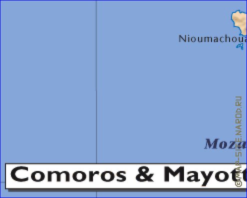 mapa de Comores em ingles