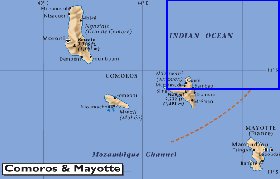 mapa de Comores em ingles