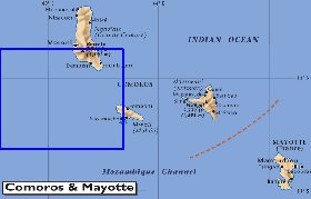 mapa de Comores em ingles