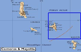 mapa de Comores em ingles