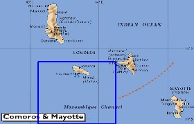 mapa de Comores em ingles