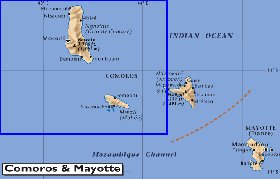 mapa de Comores em ingles