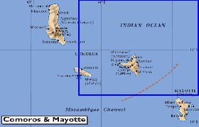 mapa de Comores em ingles