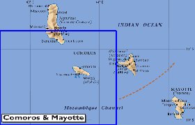 mapa de Comores em ingles