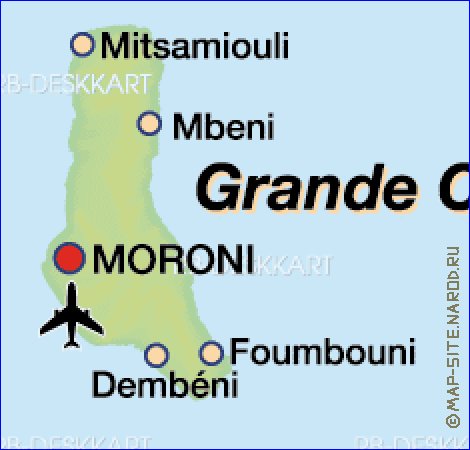 carte de Comores en allemand