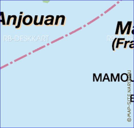 mapa de Comores em alemao