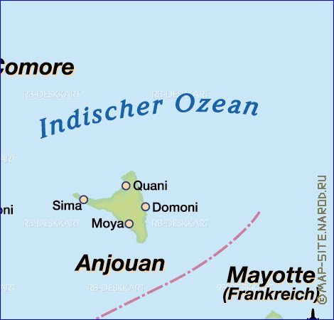 carte de Comores en allemand