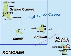 carte de Comores en allemand