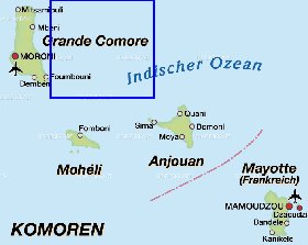 carte de Comores en allemand