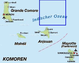 carte de Comores en allemand