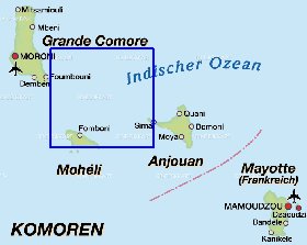 mapa de Comores em alemao