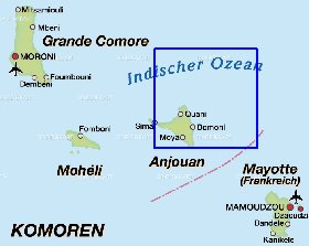 carte de Comores en allemand