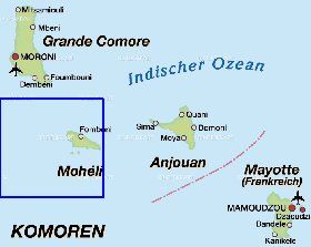 carte de Comores en allemand