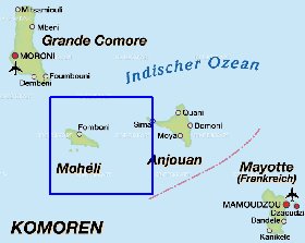 carte de Comores en allemand