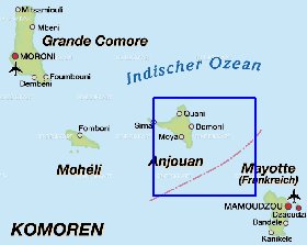 carte de Comores en allemand