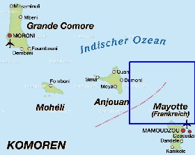 carte de Comores en allemand