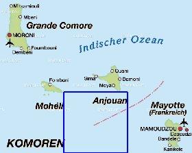 carte de Comores en allemand