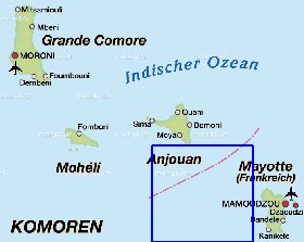 mapa de Comores em alemao