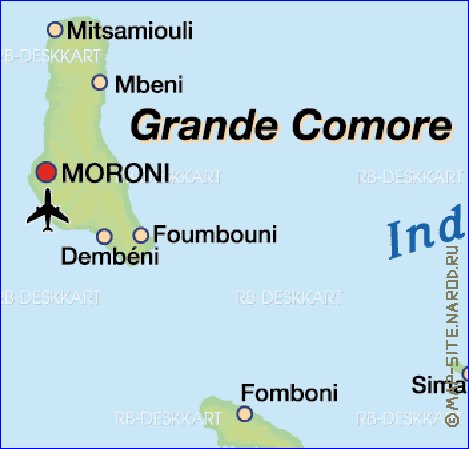 mapa de Comores em alemao