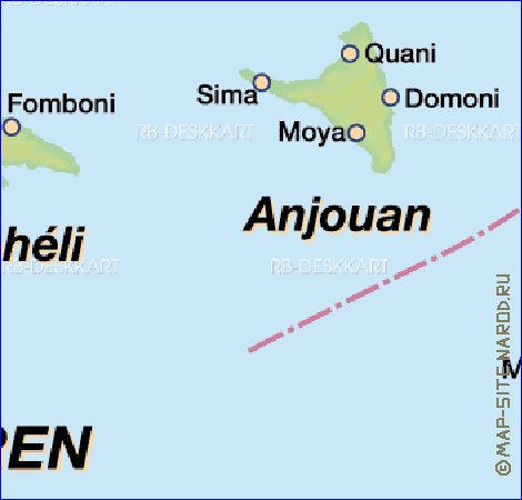 carte de Comores en allemand