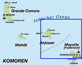 mapa de Comores em alemao