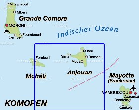 carte de Comores en allemand