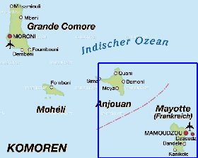 mapa de Comores em alemao