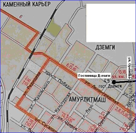 Transport carte de Komsomolsk-sur-l'Amour