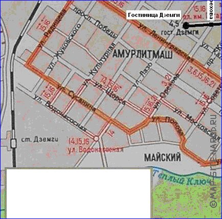 Transport carte de Komsomolsk-sur-l'Amour