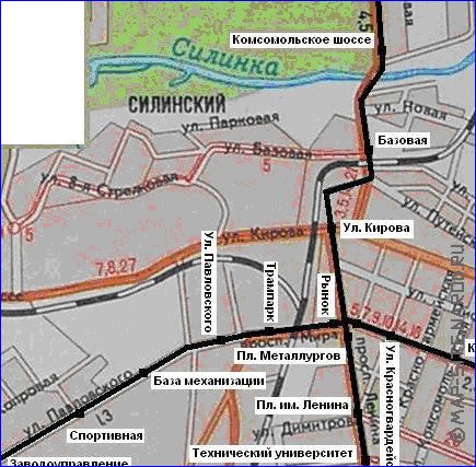 Transport carte de Komsomolsk-sur-l'Amour