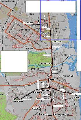 Transport carte de Komsomolsk-sur-l'Amour