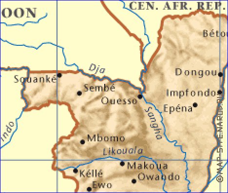 carte de Congo en anglais