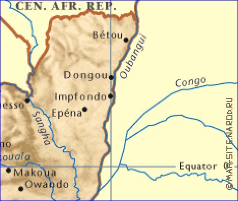 mapa de Congo em ingles