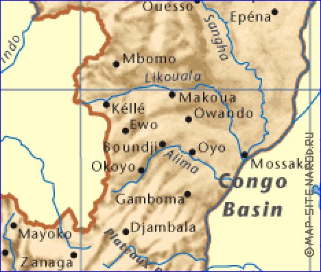 mapa de Congo em ingles