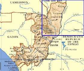 mapa de Congo em ingles