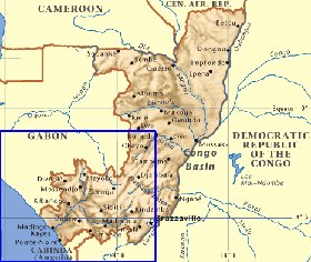 mapa de Congo em ingles